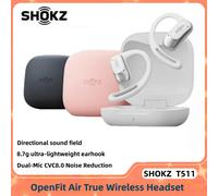 Shokz T511 OpenFit Air Open-Ear Wireless Earphones Earhooks CVC 8.0 Noise Reduction IP54 Sweatproof Headset for Workout Office White