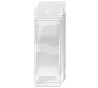 SHOLIFAS Long Clear Packaging Bags with Hang hole 300PCS Resealable Self Sealing Hanging Bags for Packaging Gifts Keychain Jewelry Earring Necklace (300pcs 3.5x7.1in)