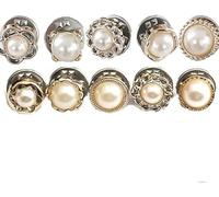 SHONCO Prevent Accidental Exposure Brooch Pin Buttons for Clothes, Cardigan and Jeans Decoration, White, 12pcs