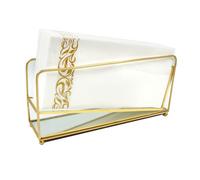 Shonmogar Bathroom Napkin Holder,Gold Glass Napkin Holder for Bathroom,Vertical Bathroom Guest Towel Holder with Feets,Stylish Guest Towel Holder Tray for Bathroom Toilet Dining Table Party Decor