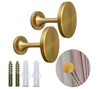 Shonmogar Curtain Tiebacks 2 Pack Curtain Holdbacks Zinc Alloy Curtain Tiebacks Wall Mounted with Screws, Decorative Curtain Holders for Drapes Stylish Gold Curtain Tieback Hooks for Home Office