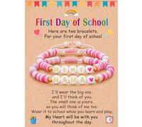 Shonyin First Day of Sch Gifts for Mommy and Me/Mama and Mini, Adjustable Mother Daughter Bracelets as Back to Sch Gifts for Hers, 5.5, Silicone, no gemstones