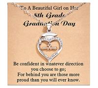 Shonyin Graduation Gifts for Her 2025, Graduation Necklace for 5th Fifth 8th 6th College Law Middle High School Master Degree Nurse Phd Graduation Jewelry Gifts for Daughter Granddaughter Niece