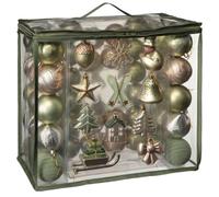 SHOOPINGSTREET - Alpine Charm Baubles 72pk - Neutral, The Set Includes A Lovely Mix Of Classic Round Baubles And Charming Shaped Decorations, Giving Your Tree Plenty Of Variety And Visual Interest