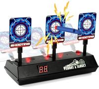 Shoot A Target Electronic Scoring Digital Target, Auto Reset, Sound Effects, LCD Screen, Compatible with Nerf Guns, 3 Targets