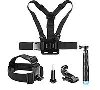 SHOOT Action Camera Accessory Kit included Head Strap Mount+ Chest Belt Strap Harness Mount+ Selfie Stick Handheld Monopod for GoPro Hero 13/12/11/10/9/8/7/6/5/ APEMAN/AKASO