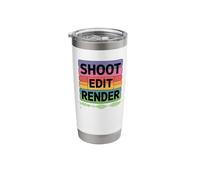 Shoot Edit Render Video Editor Sound Waves Stainless Steel Insulated Tumbler