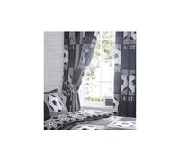 Shoot Football Curtains 66 x 72 inches Drop, Polyester-Cotton, Grey, 183 x 168
