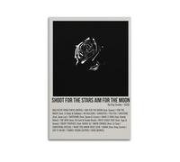 Shoot for The Stars Aim for The Moon by Pop Smoke Poster Wall Art Aesthetic Cover Poster Design Painting for Living Room Bed Room 08x12inch(20x30cm) Unframe-style