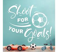 Shoot for Your Goals Football Wall Sticker Boys Mural Wallpaper Living Room murals Decal Posters Vinyl Kid Poster boy Stickers Kitchen Decor Art Accessories Walls Decals Teen bedrooms Sports Gym