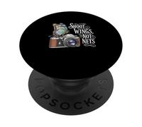 Shoot Wings Not Nets Butterfly Lover Photographer PopSockets Adhesive PopGrip