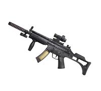 Shooter Military Tactical Toy Rifle - Realistic Rapid-Fire Sound Effects & Colorful Flashing LED Lights - Battery Operated Combat Blaster with Scope and Flashlight for Kids