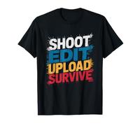 Shooting Editing Uploading Surviving Content Creator Burnout T-Shirt