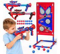 Shooting Game Toys for Kids Boys Age 4-12 with 24 Foam Ball 2 Air Pump Guns | 24 Foam Ball, 2 Air Blaster Gun, 4 Target Score Point, Outdoor Garden Toys 4 5 6 7 8 9 Year Old Boy Gift Birthday Christmas