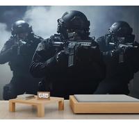 Shooting Game Wall Mural, Boy 3D Wallpaper, Special Forces Mural for Living Room Bedroom Study TV Background Decor - 280 * 200cm