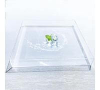 Shooting Shallow Water Tank,Decorative Tray Acrylic Serving Tray,Decorative Countertop Vanity Tray Organizer for Bathroom, Bedroom, Closet, Entryway (Color : Clear, Size : 60x60x10cm)