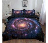 Shooting Star Bedding Double Bed Set - Universe Duvet Cover Double, Soft Microfibre Bedding Sets, Reversible Duvet Covers with Zipper Closure, 2 Pillow Cases 50x75 cm -Ap4576