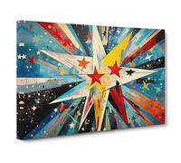 Shooting Star Constructivism No.2 Canvas Print | Gallery Wrapped 30mm Frame Wall Art | 30x20 inches | Ready to Hang | Modern Space Picture | Living Room Bedroom Lounge Office