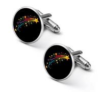 Shooting Star Fashion Cufflinks for Men Classic Shirts Cuff Links Set for Wedding Business 2.0cm