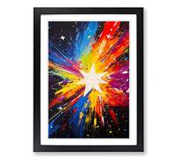 Shooting Star Gestural Framed Print | A2 Black Framed Wall Art | Ready to Hang | Eclectic Space Picture | Living Room Bedroom Lounge Office