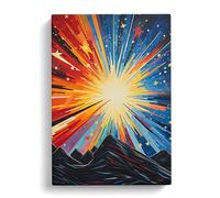Shooting Star Hard Edge Painting Art Canvas Wall Art Print 30x20 Inch