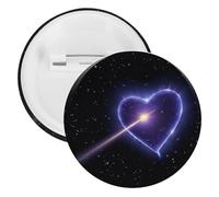 Shooting Star Heart Badge Metal Round Pins, Lightweight Brooch for Backpack, Fashion Button Pins Badge for Shirts, Jackets, Shawl Coat, Unisex, 20PCS, Tinplate, metal round pins