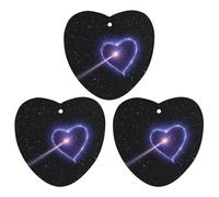 Shooting Star Heart Car Air Freshener, 3 Pcs Love form Hanging Air Freshener Cards, Long Lasting Fragrance Scented Cards for Car, Home, Office White-style