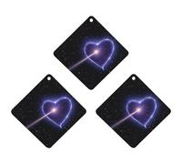 Shooting Star Heart Car Air Freshener, 3 Pcs Rhombus Hanging Air Freshener Cards, Long Lasting Fragrance Scented Cards for Car, Home, Office Black-style