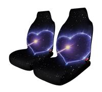 Shooting Star Heart Car Seat Covers Universal, 2PCS Carseat Protector - Stretchable Fabric, Anti-Slip Elastic Car Seat Protector for Cars, SUV, Trucks