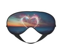Shooting Star Heart Print Versatile Eye Mask Full Coverage Sleep Aid Lightweight Breathable Travel Camping