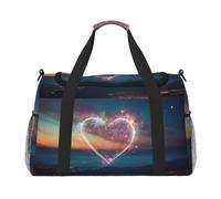 Shooting Star Heart Print Versatility Ample Space Travel Bag Stylish Functional Tote for Outdoor Activities