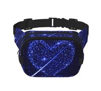 Shooting Star Heart Print Waist Pack Fanny Pack Belt Bag for Men Women,Waterproof Adjustable Strap 3 Pockets for Outdoor Travel