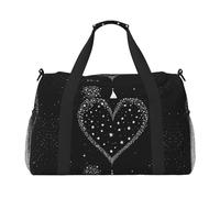 Shooting Star Heart Print Weekender Bag,Gym Bag with,Carry On Luggage Overnight Weekend Bag, Holdall Handbag & Shoulder Bag for Travel Fitness