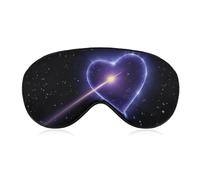 Shooting Star Heart Sleep Mask with Adjustable Strap, Breathable Sleep Masks for Women Men, Soft Eye Mask for Side Sleepers, Travel, Office Nap, Airplane & Blocking Light