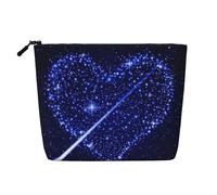 Shooting Star Heart Versatile Travel Toiletry Bag - Fake Hemp Makeup Bag for Multi-use - Cosmetic Accessories Organizer