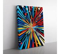 Shooting Star Op Art Canvas Print for Living Room Bedroom Home Office Décor, Wall Art Picture Ready to Hang, 76x50 cm (30x20 Inch)