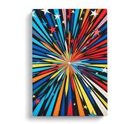 Shooting Star Op Art Canvas Print | Gallery Wrapped 30mm Frame Wall Art | 30x20 inches | Ready to Hang | Modern Space Picture | Living Room Bedroom Lounge Office