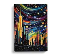 Shooting Star Orphism Art Canvas Wall Art Print 30x20 Inch