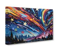 Shooting Star Orphism Canvas Print | Gallery Wrapped 30mm Frame Wall Art | 30x20 inches | Ready to Hang | Modern Space Picture | Living Room Bedroom Lounge Office