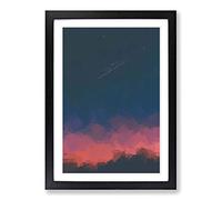 Shooting Star Over Mexico in Abstract Framed Print | A2 Black Framed Wall Art | Ready to Hang | Abstract Space Picture | Living Room Bedroom Lounge Office