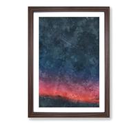 Shooting Star Over Mexico Painting Framed Print | A2 Walnut Framed Wall Art | Ready to Hang | Modern Space Picture | Living Room Bedroom Lounge Office