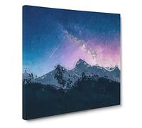 Shooting Star Over Moena in Italy Canvas Print | Gallery Wrapped 30mm Frame Wall Art | 20x20 inches | Ready to Hang | Abstract Space Picture | Living Room Bedroom Lounge Office