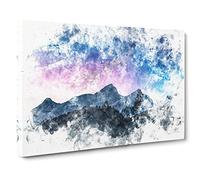 Shooting Star Over Moena In Italy Watercolour Canvas Print | Gallery Wrapped 30mm Frame Wall Art | 20x14 inches | Ready to Hang | Modern Space Picture | Living Room Bedroom Lounge Office