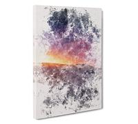 Shooting Star Over Spain Watercolour Canvas Print | Gallery Wrapped 30mm Frame Wall Art | 30x20 inches | Ready to Hang | Modern Space Picture | Living Room Bedroom Lounge Office