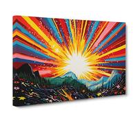Shooting Star Pop Art Canvas Print | Gallery Wrapped 30mm Frame Wall Decor | 30x20 inches | Ready to Hang | Pop Art Space Picture | Living Room Bedroom Lounge Office