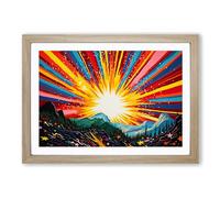 Shooting Star Pop Art Framed Print | A2 Oak Framed Wall Art | Ready to Hang | Pop Art Space Picture | Living Room Bedroom Lounge Office