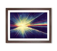 Shooting Star Vol.2 Framed Print | A2 Walnut Framed Wall Art | Ready to Hang | Modern Space Picture | Living Room Bedroom Lounge Office