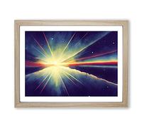 Shooting Star Vol.2 H1022 Framed Print for Living Room Bedroom Home Office Décor, Wall Art Picture Ready to Hang, Oak A2 Frame (64 x 46 cm)