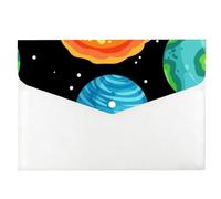 Shooting Stars and Space A4 Plastic Wallet, Pocket Folders, Plastic Folder, Teacher Essentials A4 Wallets, Concertina File Expanding with Snap Button, Document Bag for School Office Home Travel
