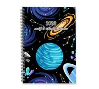 Shooting Stars and Space Diary 2026 A5 To Do List Notebook Planner 2026 Diaries for Women Planner Diary for Family Week To View Monthly Year with Dotted Line Note Page Slim